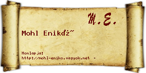 Mohl Enikő névjegykártya